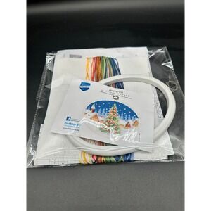 Vervaco Cross Stitch Kit Christmas‎ Tree Scene PN-0147158 Oval Frame New Sealed